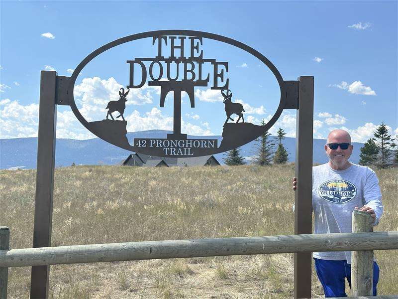 new sign built for the double t ranch in Montana